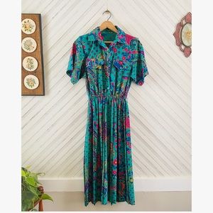 1970’s Teal & Paisley Dres Dress